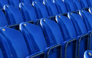chairs in a stadium on an event day