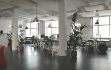 modern office with hybrid work